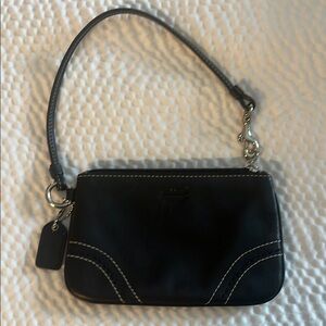 Black Leather Coach Wristlet
